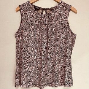 Jones New York  Sleeveless Pink Animal Print Top   SZ XL   EUC